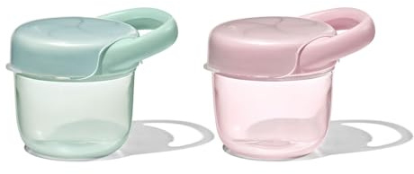 OXO Tot Snack Cup with Lid – 2 Pack, Opal and Blossom