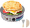 3000 W Crêpière Ø 45 cm, crêpière avec épandeur et spatule, température réglable, crêpière, crêpière, palatham, fer, argent