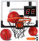Panier Basket Interieur - Mini Panier de Basket pour Chambre - Panier de Basket avec Tableau d'affichage électronique 3 Balles pour Enfants Et Adultes