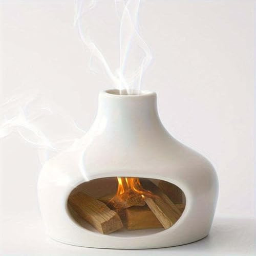 Palos Santo Holder Burner, Ceramic Incense Burner Holder, Incense Holder for PaloSantos Sticks Sages Bundles Cone Incense, Ceramic Incense Holder Burner and Ash Catcher for PalosSanto Sticks