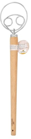 RBV Birkmann Teigrührer - L 34 cm - Holzgriff - Edelstahlspulen - mit 2 Schlaufen