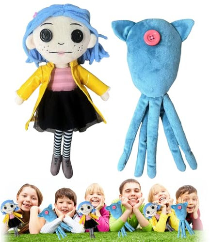YISKY giocattolo di peluche del Coralin, 2 pezzi Coralin Calamaro Peluche, Polpo Peluche con Occhio a Bottone, Peluche Coralin Morbido Imbottito, Per La Festa Di Compleanno Dei Bambini