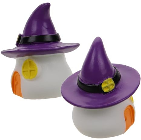 Generisch Miniaturhaus-Halloween-Ornamente 2 Stück Kunstharz Miniaturhaus Halloween-minihaus-Figuren für Die Inneneinrichtung