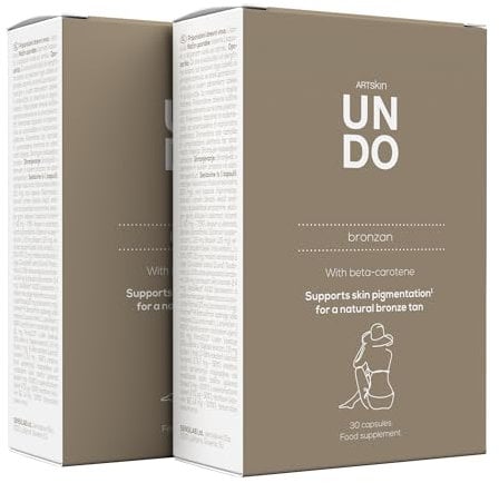 Capsule autoabbronzanti - Beta carotene, Acido Ialuronico, Licopene, Astaxantina, Rame, Selenio per una Pelle Luminosa e Idratata - Undo Bronzan, confezione da 60 giorni da Sensilab