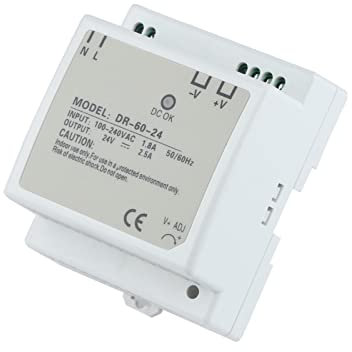 FACDEM 1PCS DR-60-24 Alimentatore a guida DIN a uscita singola 24v Trasformatore di tensione Display LED 60W
