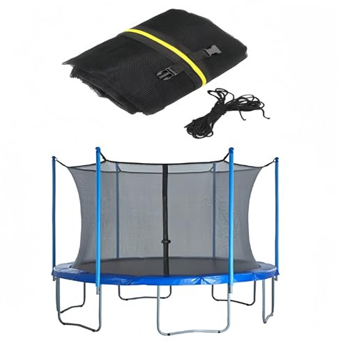Neu Trampolin Sicherheitsnetz 244 305 366 427 cm Ersatznetz Tampolin innenliegend Netz mit Reißverschluss und Schnallen, Schutznetz für Gartentrampolin, für 6/8 Stangen, Netzhöhe 170 cm