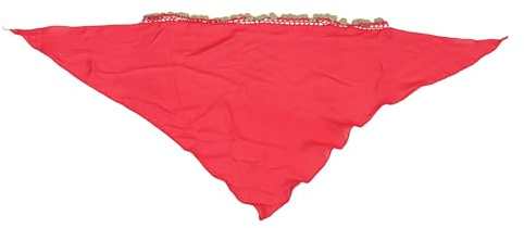 Gatuida Rotes Bauchtanz Kopftuch mit Sorgfältig Polierten Münzen aus Leichtem Chiffon und Metall Bohemian Kopfschmuck für Frauen Geeignet für Tanz und Reise