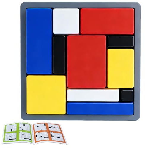 IQ Puzzle, Logikspiel ab 3 Jahre, Geduldspiele, Denkspiele | Knobelspiele, Steckpuzzle, Geometrisches Legespiel, mit 88 Herausforderungen, in Primärfarben, für Kinder und Erwachsene