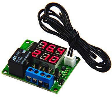 LM YN Digitales Thermostat-Modul, DC 5 V, -50 °C bis 125 °C, Temperaturanzeige, Temperaturreglerplatine mit 20 A Relais, wasserdichter Sensor-Sonde, Dual-LED-Display, Rot