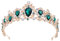 Frcolor Tiara Krone für Frauen, Strass Ast Queen Crowns Hochzeit Tiaras Kronen Stirnband (grün)