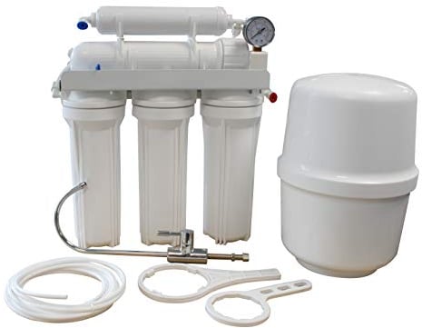 AQUAWATER 104375 AQUAWATER-104375-osmosis 5 Pasos AVC con Tres (2 Filtro de Carbono Activado Membrana del Cartucho Vontron Grifo Tanque de Agua fría 11 L + 1 conexión Kir), None