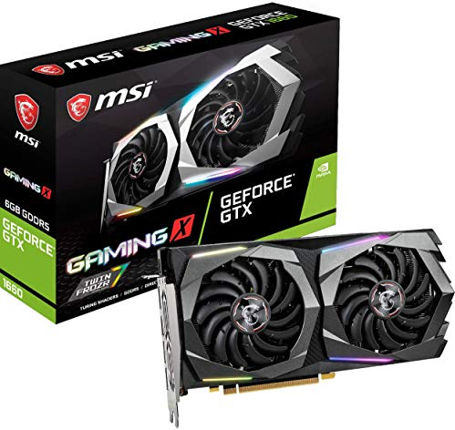 MSI Nvidia GeForce GTX 1660 Gaming X 6G Graphics Card 6 GB GDDR5, 1860 Hz, RGB Mystic Light, 3x DisplayPort, HDMI, Dual Fan Cooling System