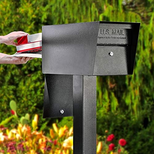 Mail Boss 7536 Street Safe Latitude Locking Security Double Door Mailbox, Black