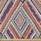 ABAKUHAUS Stammes Microfaser Stoff als Meterware, Diagonal Ethno-Muster, Deko Basteln Polsterstoff Textilien, 2M (230x200cm), Lila und Teal