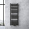 Sogood Radiateur de Salle de Bain Sèche-Serviette 140x50cm Radiateur Tubulaire Vertical Chauffage à Eau Chaude Gris-Noir