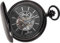 Dugena Herren-Taschenuhr 4460978-1, Savonette, Handaufzug, skelettiert, Schwarz, Edelstahlgehäuse, mit Mineralglas und Indexe, 51 mm