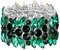 EVER FAITH Damen Stretch Armband Marquise Kristall Art Deco Armkette für Hochzeit Party Grün Silber-Ton