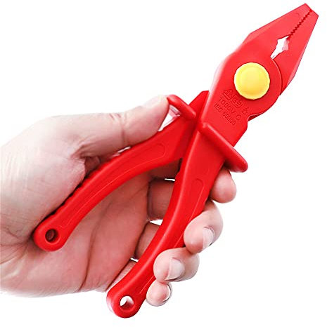 Zangen - 8-Zoll-Kunststoff-Isolierzange 1000 V Beständiger Hochdruck-Kunststoff-Flachzange Handwerkzeuge Elektriker Abisolierzange Handwerkzeug