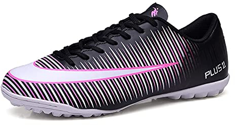 AOWENDI Kinder Fußballschuhe Herren Indoor Outdoor Fußballschuhe Athletic Turf Mundial Team Cleat Running Sports Leichte, atmungsaktive, rutschfeste Dämpfungsschuhe Black 39