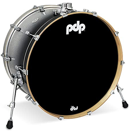Pacific Drums Concept Maple Bass Drum, 24 x 14, Silver to Black Fade Lacquer