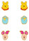 Disney Winnie The Pooh SF00469YL Ohrring-Set, Gelb, Rosa und Blau, Einheitsgröße, Messing, Kein edelstein