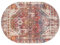 Rururug Teppich Oval Anti-Rutsch Home Office Esszimmer Wohnzimmer Schlafzimmer Küche Konferenzraum Kurzflor Teppiche, Vintage rote mehrfarbige Blumenverzierung Oval 200 x 300 cm