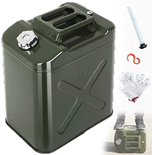 YILEFU Bidon Carburant Métal Jerrican Essence Bidon Essence Diesel Jerricane Essence Réservoir de Carburant Jerrycan De Voiture Réservoir Diesel D'essence en épaissi Grande Capacité,30L