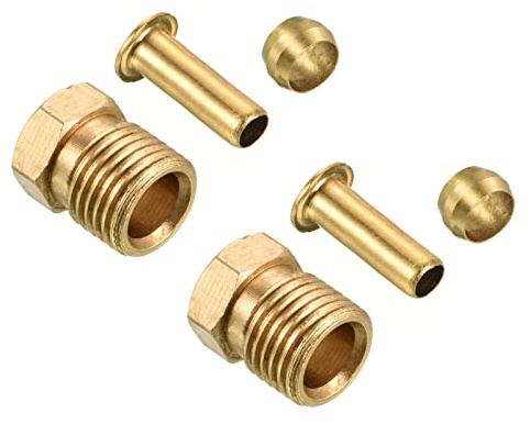PATIKIL 2Set 4mm 6mm AD Rohr Messing Compression Sortiment Kit | Hülse Hülse Einsatz Mutter