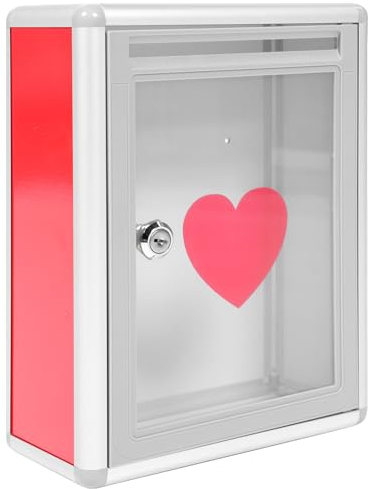 Transparente Herzförmige Spendenbox Mit Schloss - Wandmontierter Acryl-Briefkasten Für Vorschläge, Spenden, Wahlzettel Und Beschwerden