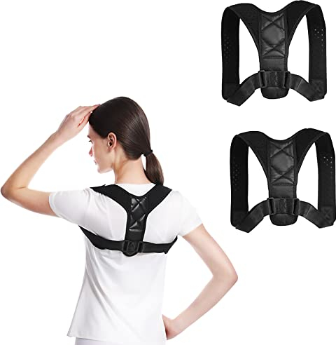 FIBOUND 2 Stücke Rücken Haltungstrainer, Premium Rücken Geradehalter für selbstbewusstes Auftreten für Damen & Herren mit Bodydynamischen Elastischen, Schulter und Nacken