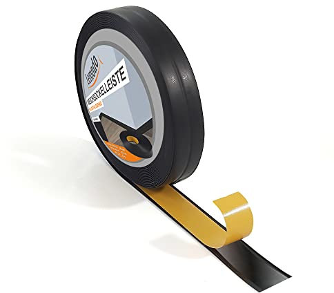LEMODO Weichsockelleiste selbstklebend 18 + 18 mm (36 mm Gesamtbreite) | Winkelleiste aus PVC | Abschlussleiste auf der Rolle | Als Knickwinkelleiste oder Flachleiste einsetzbar