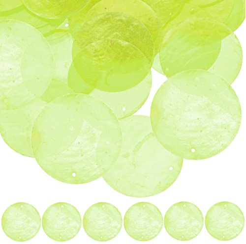Cabilock 100stücke Runde Muschelstücke Für DIY Bastelprojekte Polierte Muschelscheiben Für Windspiele Schmuckherstellung Und Bastelzubehör Und Schmuckzubehör