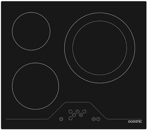 Plaque de cuisson vitrocéramique OCEANIC OCEATV3Z60B - 3 foyers - noir 5700W