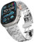 CHANCHY Cinturino in acciaio inossidabile compatibile con Apple Watch Ultra 2 Band 49 mm, Serie 10 46 mm, 9/8/7 45 mm, SE2/SE 6/5/4 44 mm, 3/2/1 42 mm, cinturino in metallo per uomo e donna (colore: