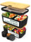 Umami Bento Lunch Box, Couverts & 2 Pots À Sauce Inclus, Boîte Repas Encastrable, Lunchbox Micro-Ondable, Boîte À Lunch Adulte Compartimentée, Bento Box, Bambou Noir Emboîtable, 1500 ml