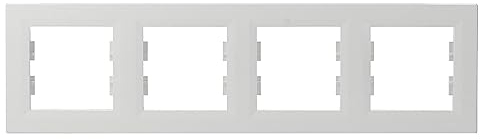 Schneider Electric Asfora EPH5800421D - Marco horizontal para interruptor y enchufe (4 enchufes), color blanco
