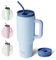 bottlebottle BOTTLE BOTTLE Tasse isotherme 1200 ml, Mug avec paille et poignée, Tasse avec paille sous vide en acier inoxydable pour cadeaux, fêtes, bureau, Café (bleu)