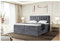 MEBLINI Boxspringbett mit Bettkasten - Gepolstert Doppelbett mit Matratze und Topper - Polsterbett mit Stauraum - Bett mit Kopfteil - Stauraumbett - Lukas - 180x220 - H3/Dunkelgrau Samt