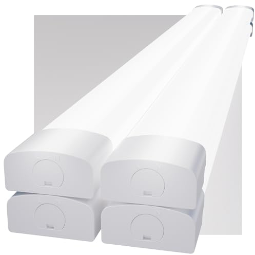 Modlicht LED Feuchtraumleuchte 120cm 5000K Kalteweiß 36W 3960LM, Deckenleuchte Röhre in Reihenschaltung, IP65 Wasserdicht Feuchtraumlampe für Werkstatt Keller Bad Büros Lager Garage-4PCS