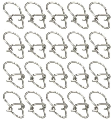 PATIKIL #3 Angeln Schloss Druckknöpfe 50 Pack Edelstahl Angeln Klammern Schnelle Wechsel Angelköder Haken Verbinder Angeln Gerät Kit für Süßwasser Salzwasser Angelgeräte(0.55x0.31)
