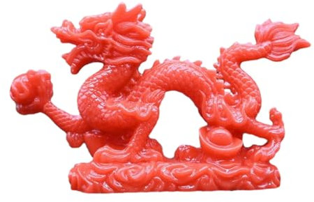 Statue De Dragon Chinois Feng Shui, Figurine De Dragon en Résine du Zodiaque Chinois 2024, Ornement De Dragon Porte-Bonheur pour La Décoration De La Maison, Symbole De Richesse Et De Bonne Chance