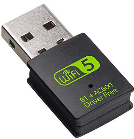 - Adaptador USB WiFi Bluetooth, receptor externo de cubo sin doble banda de 600 Mbps, dongle WiFi para PC/ordenador portátil/escritorio
