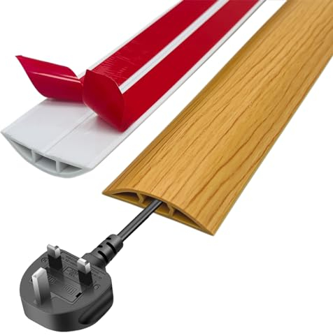 Flexibler Fussboden Kabelkanal Selbstklebend, PVC Boden Kabelschutz, Kabelbrücke, Kabelabdeckung, Kabelschacht, Kabel Verstecken für alle Netzkabel in Haushalt, Büro, Schule