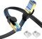 Aouensly Câble Ethernet Cat8 7M - Câble Réseau Internet Haut Débit Avec Connecteur RJ45 Plaqué Or 2000Mhz 40Gbps - S/FTP Plat Tressé en Nylon LAN Professionnel