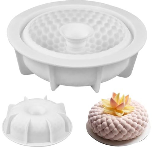 KCJDCDG Silicone Cake Mould for Baking Fluted Ring Fruit Shaped Silicone Moulds Non-Stick Coating for Chiffon Cake Cheesecake Mould for Chiffon Cake Cheesecake(White)