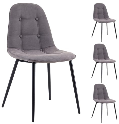 IDIMEX Esszimmerstühle Alvaro 4er Set - Schwarz/Grau Stühle für Esstisch Küchenstühle essstühle