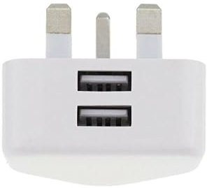 USB Plug, Multi USB Charger 5V 3A for iPhone X XR XS 8 7 6 6S Plus 5 5S 5C SE 14/14 Plus/14 Pro Max 13 12 11 UK Multiple Wall Charging Adapter Multiport Mains Power Adaptor (2 Ports)