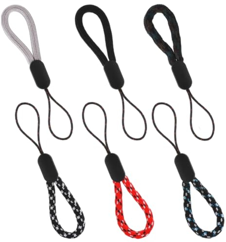 FuzlPnag 6 PièCes Finger Keyband Court Nylon Dragonne,Dragonnes Miniatures pour Téléphone Portable, Appareil Photo, Clés