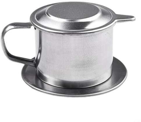 Vietnamese Coffee Filter,Stainless Steel Vietnamese Coffee Pot Drip Infuse Cup Brewing Teapot+ Spoon