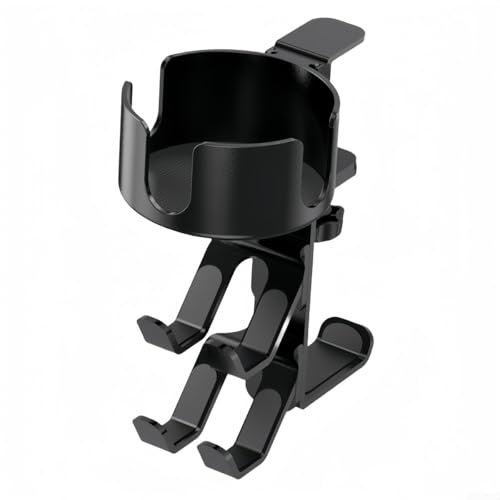 Zilimontt Desk Cup Holder,Headphone Holder,Desk Organizer Bracket,For Headphones,Gamepads,And Beverages,Under Desk Clamp Controller Stand Replaceable
